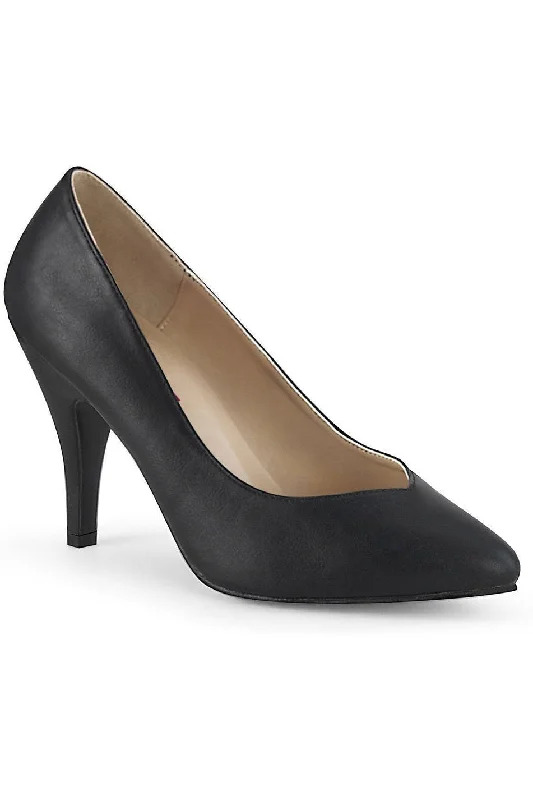 Women's cocktail party stiletto heel pumps with a unique patternDREAM-420W Wide Width Pump | Black Faux Leather Women's cocktail party stiletto heel pumps with a unique patternDREAM-420W Wide Width Pump | Black Faux Leather