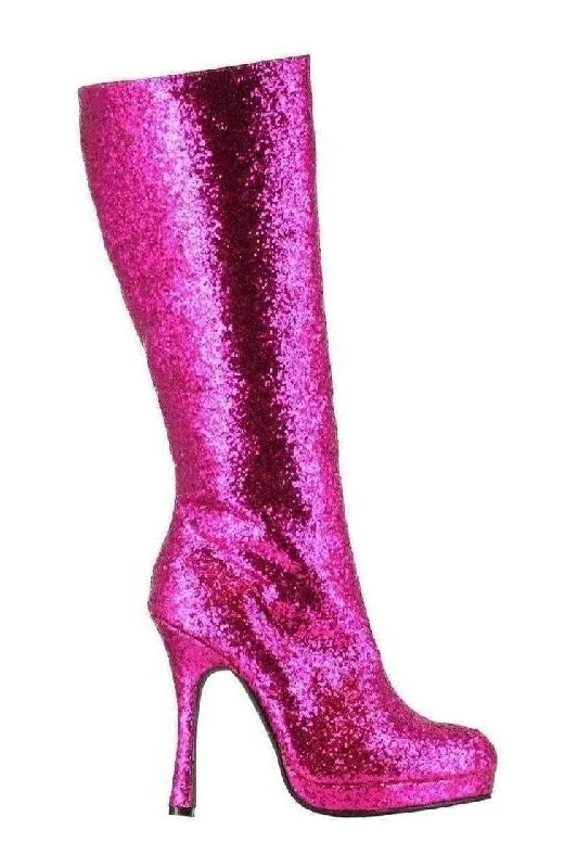 women's knee boots for evening421-ZARA Knee Boot  | Fuchsia Glitter