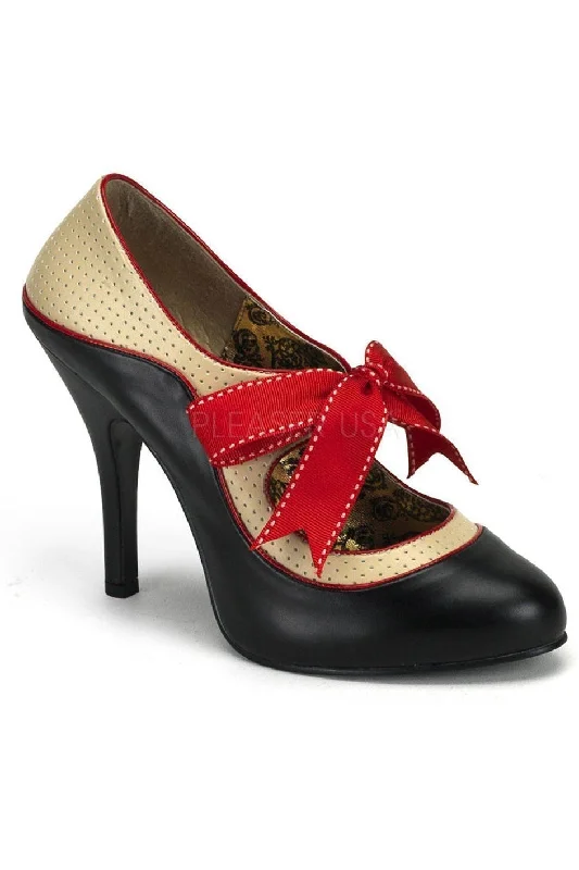 Women's genuine leather stiletto heel pumps with a soft finishTEMPT-27 Pump | Black Faux Leather Women's genuine leather stiletto heel pumps with a soft finishTEMPT-27 Pump | Black Faux Leather