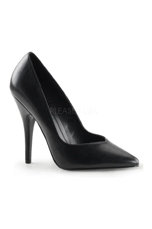 Women's microfiber stiletto heel pumps with moisture - wicking propertiesSEDUCE-420V Pump | Black Faux Leather Women's microfiber stiletto heel pumps with moisture - wicking propertiesSEDUCE-420V Pump | Black Faux Leather