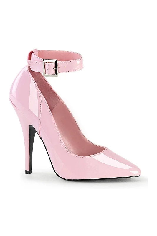 Women's platform stiletto heel pumps with a chunky soleSEDUCE-431 Pump | Pink Patent Women's platform stiletto heel pumps with a chunky soleSEDUCE-431 Pump | Pink Patent