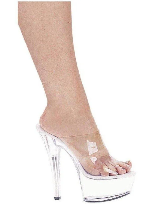 Women's Patent Leather Heeled Sandals with Bow Detail in Pink for a Sweet and Girly Summer LookEllie Shoes E-601-Coco 6" Heel Clear Women's Sandal.