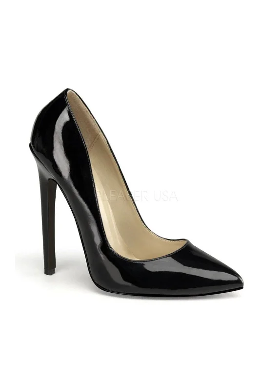 Women's mustard yellow stiletto heel pumps for a trendy pop of colorSEXY-20 Pump | Black Patent Women's mustard yellow stiletto heel pumps for a trendy pop of colorSEXY-20 Pump | Black Patent