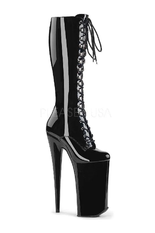 women's heeled boots for fallBEYOND-2020 Platform Boot  | Black Patent