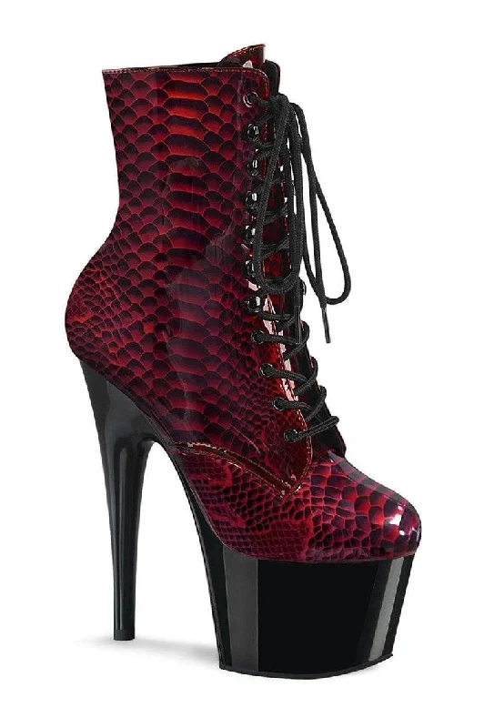 women's heeled boots with floral patternsADORE-1020SP Exotic Boot | Red Patent
