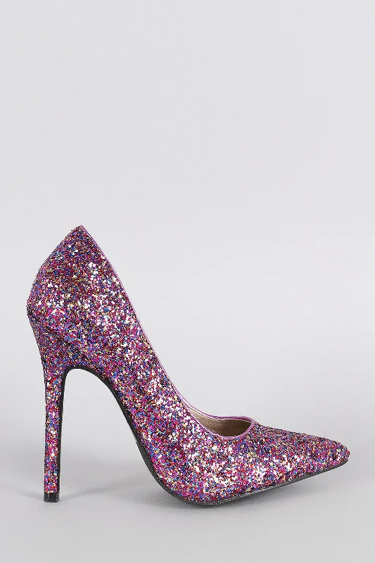 Women's business meeting stiletto heel pumps with a professional lookGlitter Pointy Toe Single Sole Stiletto Pump Women's business meeting stiletto heel pumps with a professional lookGlitter Pointy Toe Single Sole Stiletto Pump