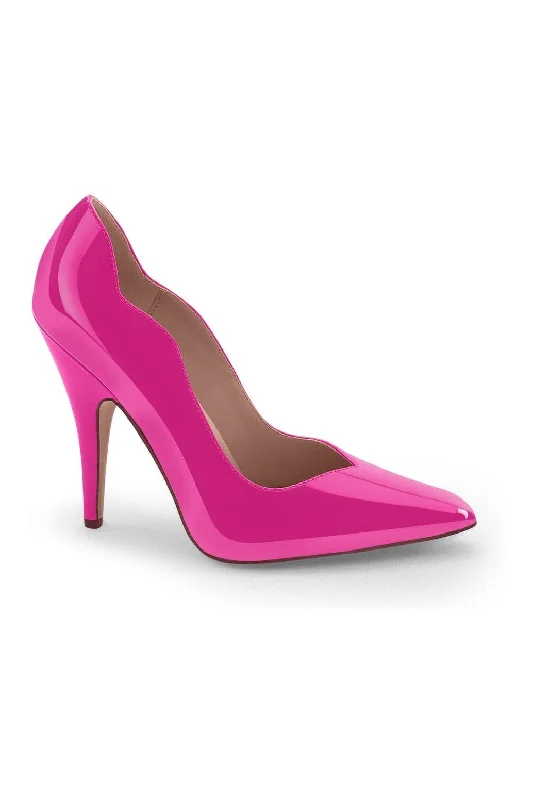 Women's red - carpet stiletto heel pumps for a glamorous eventV-Shaped Topline Cute Scalloped Detailed Pump Women's red - carpet stiletto heel pumps for a glamorous eventV-Shaped Topline Cute Scalloped Detailed Pump