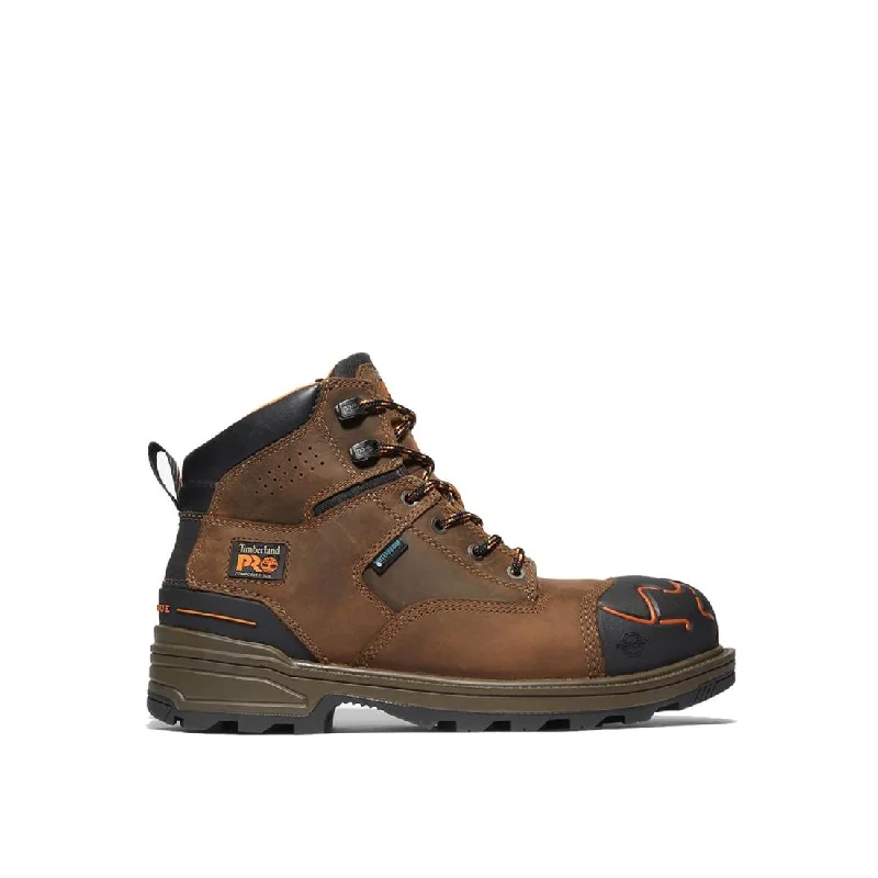 Magnitude 6 Inch Composite-Toe Waterproof Work Boot Orange and Brown