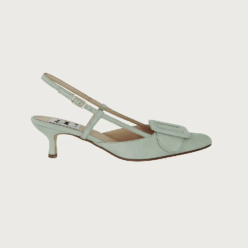 Women's tassel - adorned stiletto heel pumps for a bohemian touchMIA PISTACHIO SUEDE