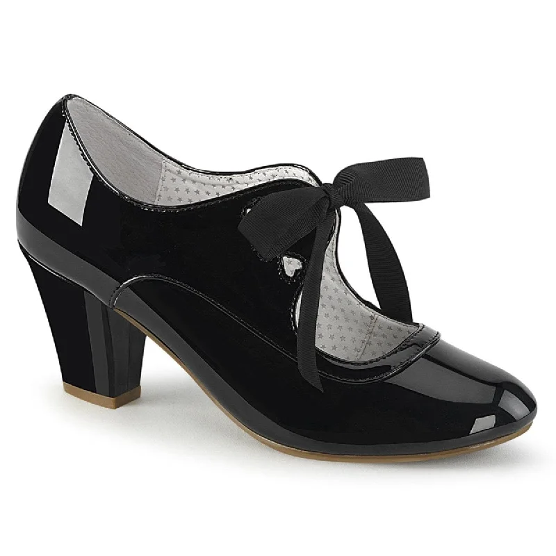 Women's metallic leather stiletto heel pumps with a reflective surfaceSS-WIGGLE-32 Pump | Black Patent Women's metallic leather stiletto heel pumps with a reflective surfaceSS-WIGGLE-32 Pump | Black Patent