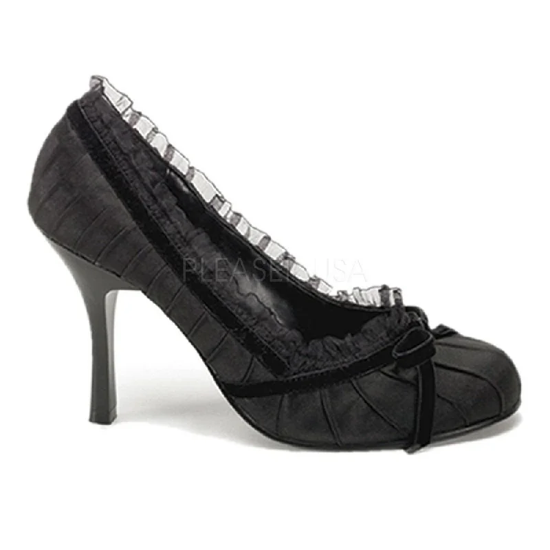 Women's breathable stiletto heel pumps for warm weatherSS-DAINTY-420 Pump | Black Fabric Women's breathable stiletto heel pumps for warm weatherSS-DAINTY-420 Pump | Black Fabric