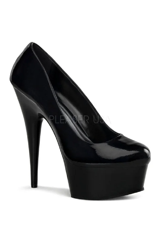 Women's stretchy stiletto heel pumps for easy on and offDELIGHT-685 Platform Pump | Black Patent Women's stretchy stiletto heel pumps for easy on and offDELIGHT-685 Platform Pump | Black Patent