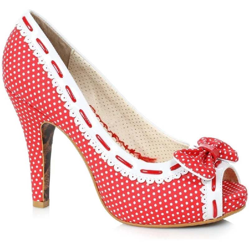 Women's bronze stiletto heel pumps for a warm and metallic lookSS-Bettie Page Amelie Vintage Pump | Red Faux Leather Women's bronze stiletto heel pumps for a warm and metallic lookSS-Bettie Page Amelie Vintage Pump | Red Faux Leather