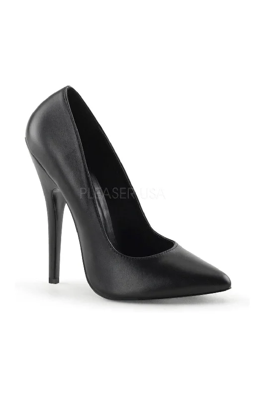 Women's office - appropriate stiletto heel pumps with a low - heel optionDOMINA-420 Pump | Black Genuine Leather Women's office - appropriate stiletto heel pumps with a low - heel optionDOMINA-420 Pump | Black Genuine Leather