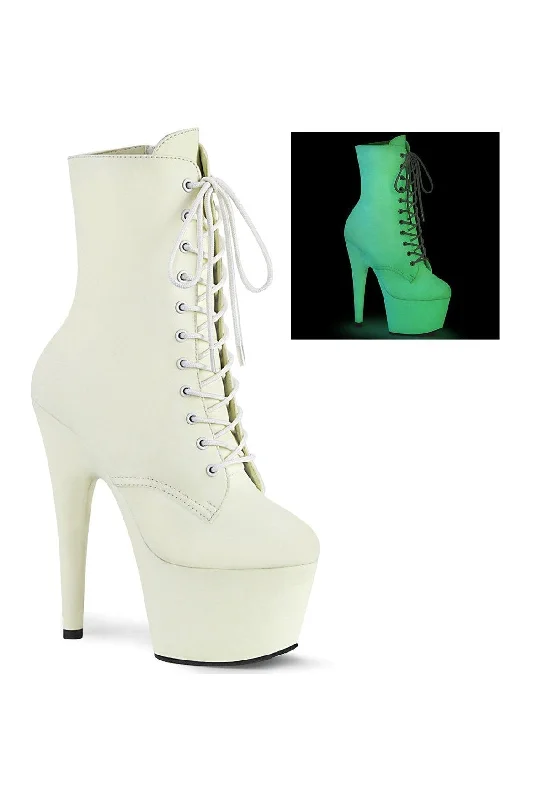 women's heeled combat bootsADORE-1020GD Exotic Boot | White Faux Leather