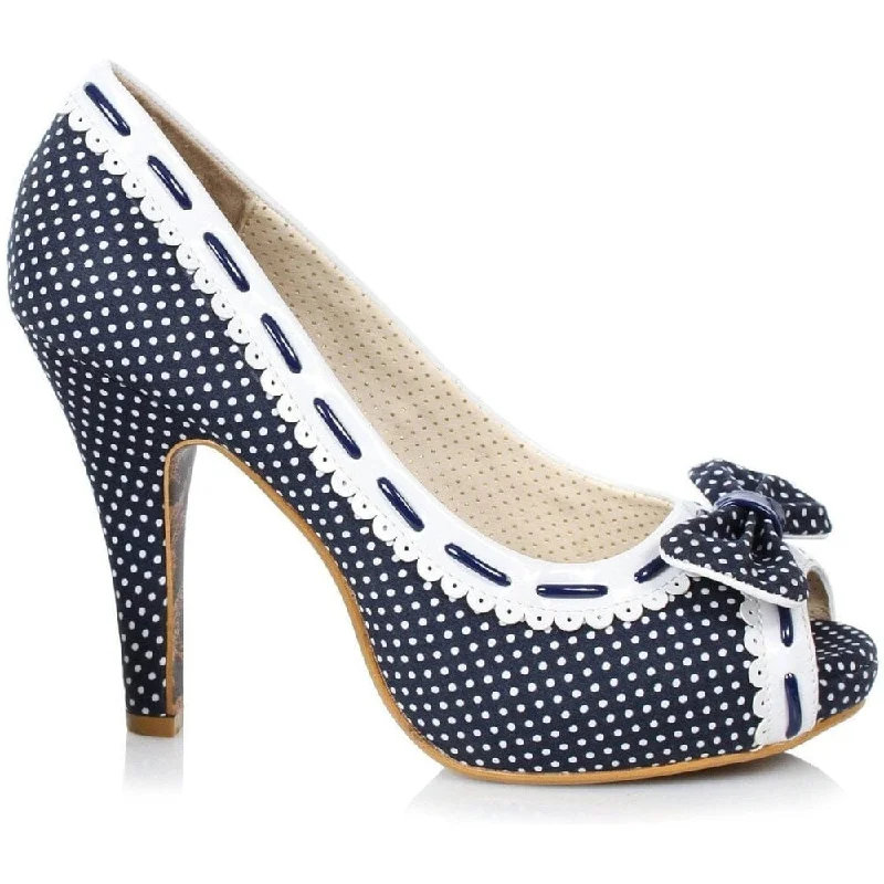 Women's charcoal gray stiletto heel pumps for a neutral yet stylish optionSS-Bettie Page Amelie Vintage Pump | Blue Faux Leather Women's charcoal gray stiletto heel pumps for a neutral yet stylish optionSS-Bettie Page Amelie Vintage Pump | Blue Faux Leather