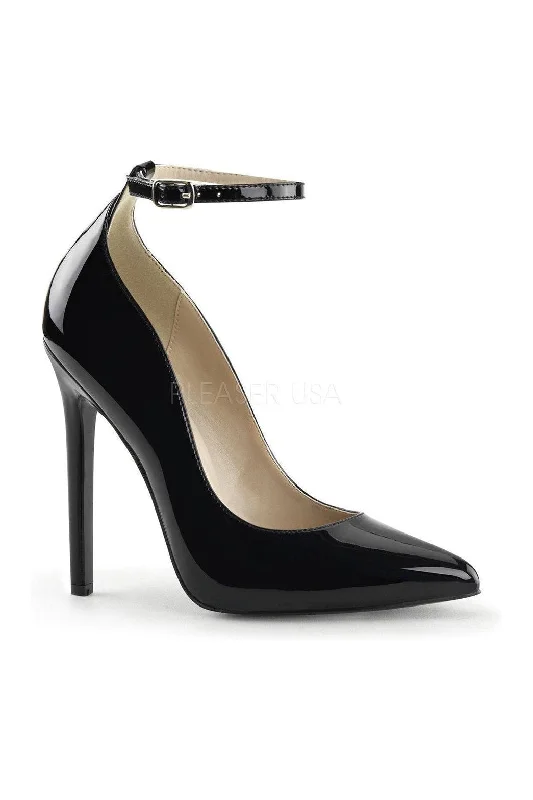 Women's mesh - paneled stiletto heel pumps for breathabilitySEXY-23 Pump | Black Patent Women's mesh - paneled stiletto heel pumps for breathabilitySEXY-23 Pump | Black Patent