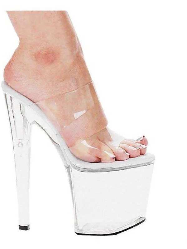 Women's Embroidered Heeled Sandals with Wedge Heel and Open Back in Cream for a Bohemian and Relaxed Summer OutfitEllie Shoes E-821-Coco 8" Heel Woman's Sandal.