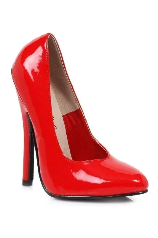 Women's mule - style stiletto heel pumps with a bow accent8260 Pump  | Red Patent