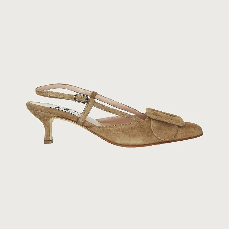 Women's office - appropriate stiletto heel pumps with a low - heel optionMIA CAMEL SUEDE