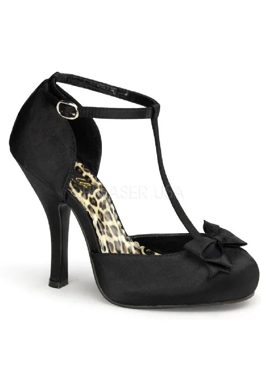 Women's hot pink stiletto heel pumps for a fun night outCUTIEPIE-12 Pump | Black Genuine Satin Women's hot pink stiletto heel pumps for a fun night outCUTIEPIE-12 Pump | Black Genuine Satin