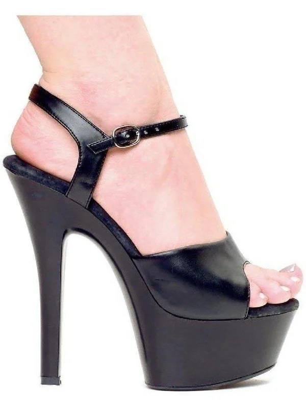 Women's Snake Print Heeled Sandals with Platform and Open Toe in Black and Gold for a Sexy and Trendy VibeEllie Shoes E-601-Juliet-R 6" Heel Women's real Leather Sandal.