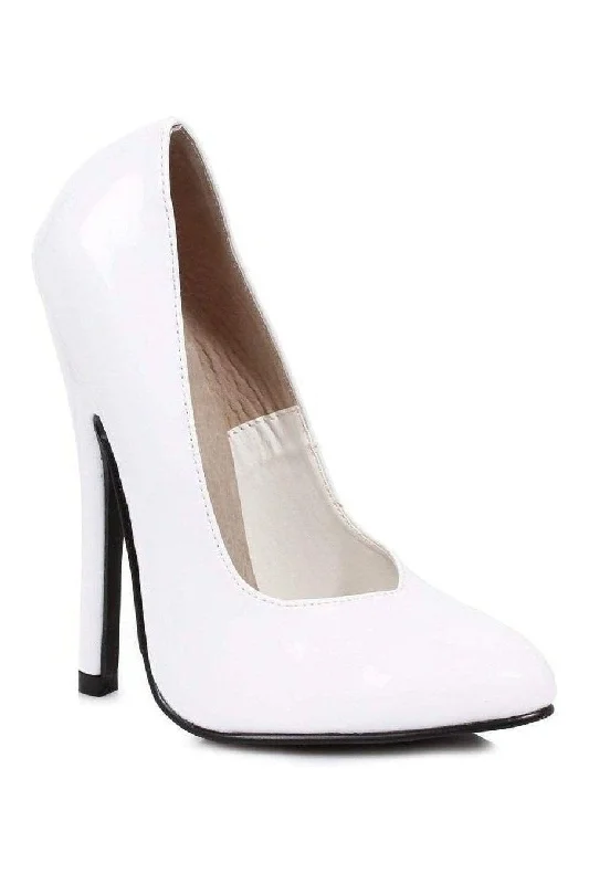 Women's burgundy stiletto heel pumps for a sophisticated appearance8260 Pump  | White Patent