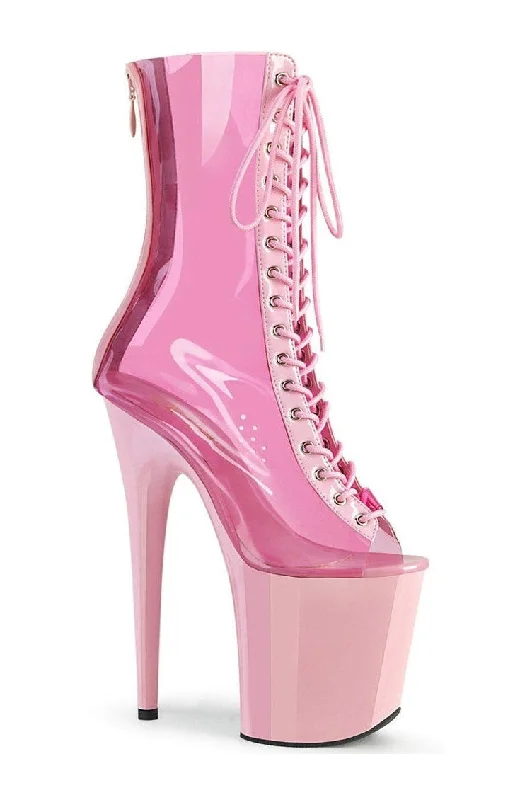 women's heeled riding bootsFLAMINGO-800-34 Exotic Boot | Clear Vinyl