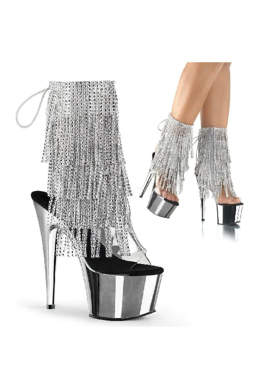 women's heeled boots for outdoor eventsADORE-1017RSF Platform Boot  | Clear Vinyl