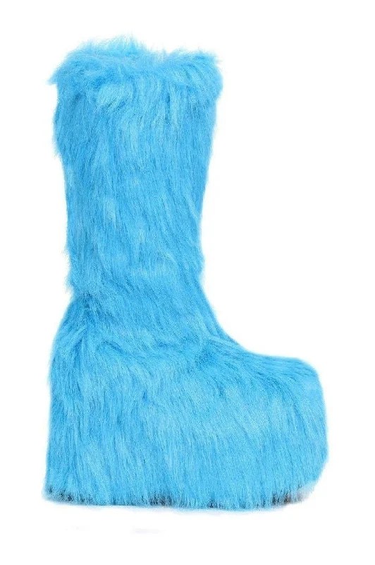 women's heeled boots for evening500-FUZZ Festival Boot | Blue Faux Leather