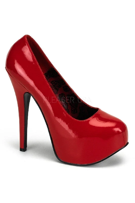 Women's adjustable - strap stiletto heel pumps for a customizable fitTEEZE-06 Pump | Red Patent Women's adjustable - strap stiletto heel pumps for a customizable fitTEEZE-06 Pump | Red Patent