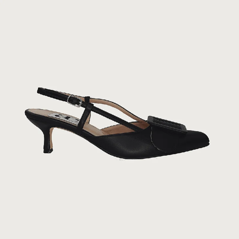 Women's wide - width stiletto heel pumps for a comfortable fitMIA BLACK LEATHER