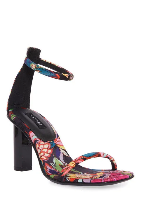 Women's Strappy Heeled Sandals with Ankle Strap in Nude for a Chic and Versatile LookGlow Sayuri Floral Sandal