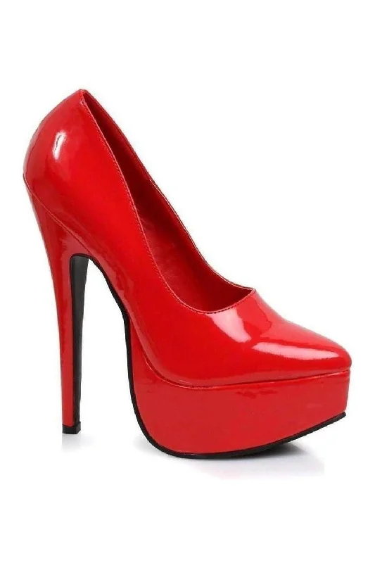 Women's adjustable - strap stiletto heel pumps for a customizable fit652-PRINCE Platform Pump | Red Patent Women's adjustable - strap stiletto heel pumps for a customizable fit652-PRINCE Platform Pump | Red Patent