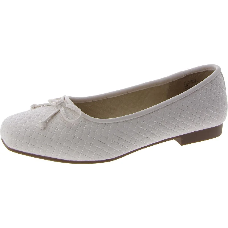 Women's Bow - Embellished Ballet Flats with a Platform Sole in Red for Added Height Cliffs by White Mountain Womens Bessy Faux Leather Bow Ballet Flats