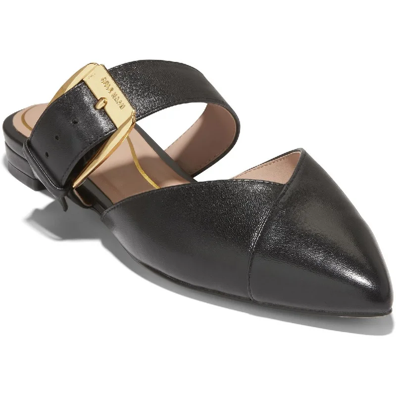 Women's Metallic Foil - Finish Ballet Flats in Gold for a Glamorous Night Out Cole Haan Womens Vandam Buckle Leather Mules