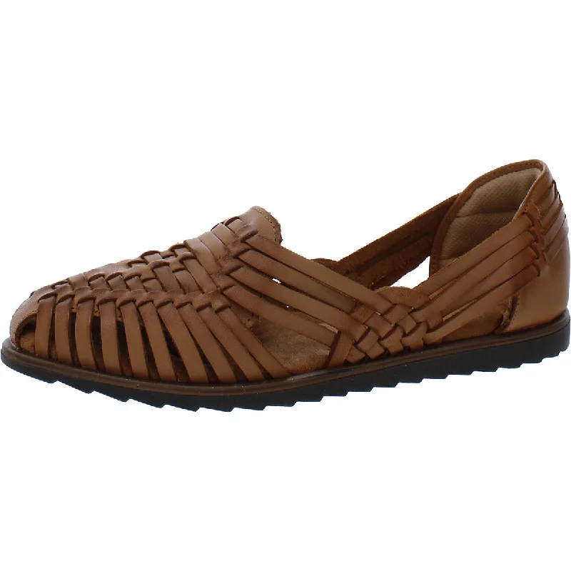 Women's Bow - Embellished Ballet Flats with a Platform Sole in Red for Added Height Comfortiva Womens Rainer Leather Woven Huarache Sandals