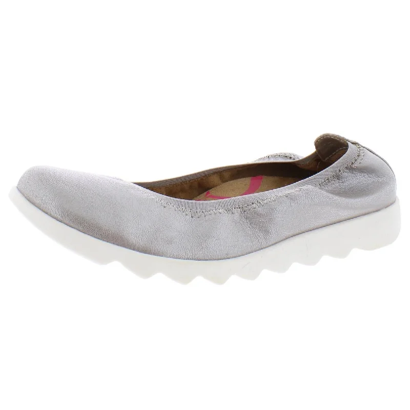 Women's Embroidered Floral Pattern Ballet Flats in White for a Spring - Inspired Outfit Comfortiva Womens Grace Leather Slip On Ballet Flats