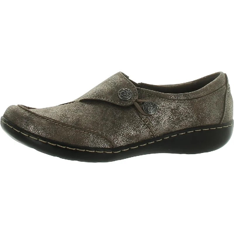 Women's Glitter - Embellished Ballet Flats in Silver for a Sparkly Party Look Clarks Womens Slip On Lacwe Loafers