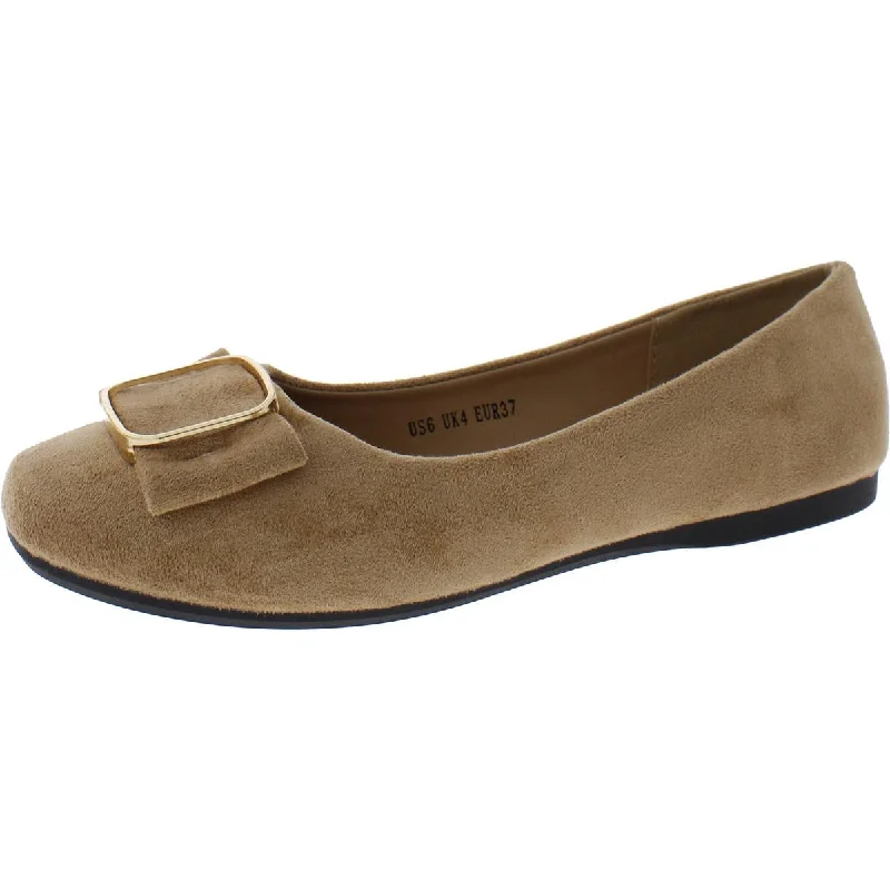Women's Tassel - Trimmed Ballet Flats in Olive Green for a Trendy Twist CREPUSCOLO Womens Faux Suede Slip-On Ballet Flats