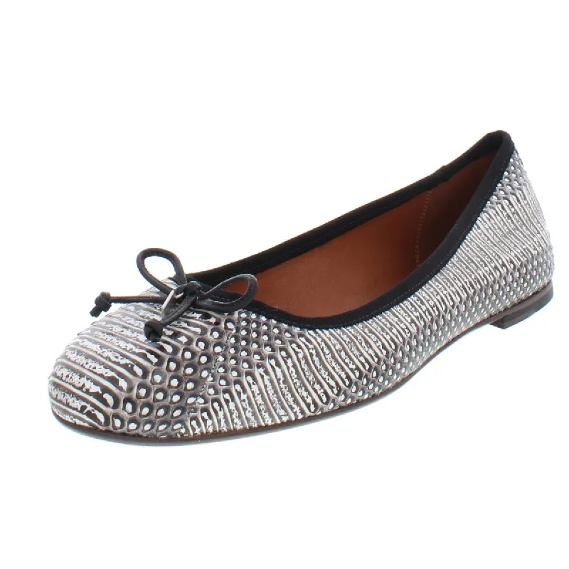 Women's Embroidered Floral Pattern Ballet Flats in White for a Spring - Inspired Outfit Coach Womens Abigail Ballet Leather Bow Ballet Flats