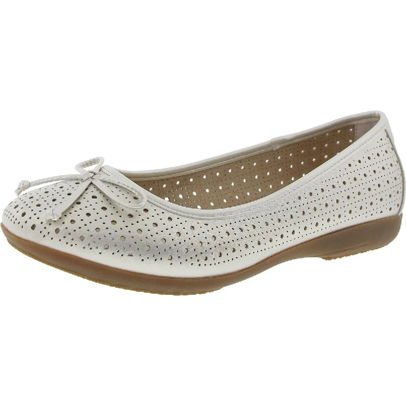 Women's Bow - Embellished Ballet Flats with a Platform Sole in Red for Added Height Cliffs by White Mountain Womens C31479W Bow  Flat Shoes