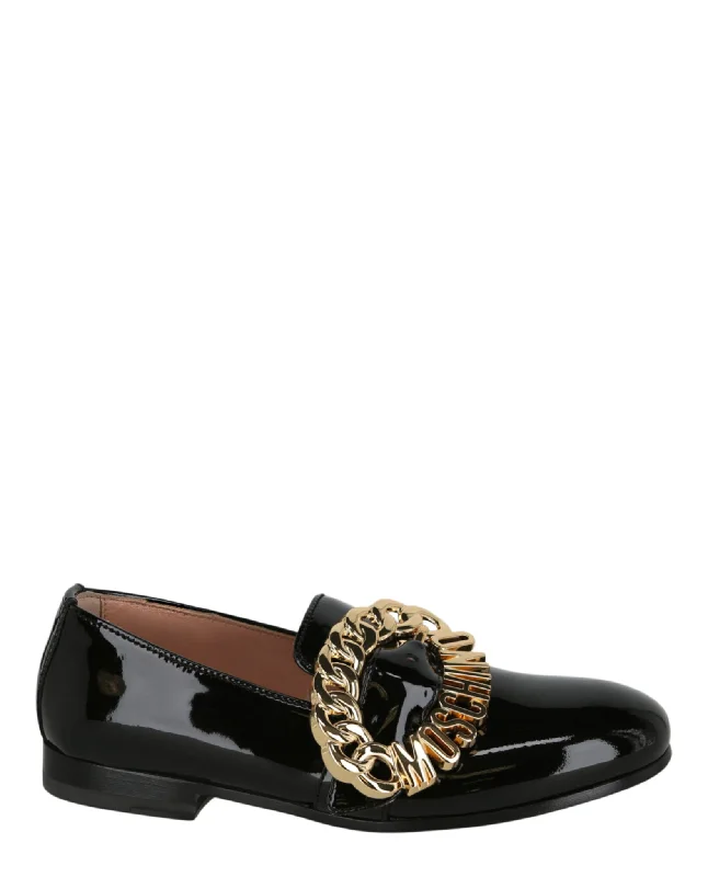 Women's Bow - Embellished Loafers in Red for a Feminine Touch Moschino Womens Logo Buckle Loafers