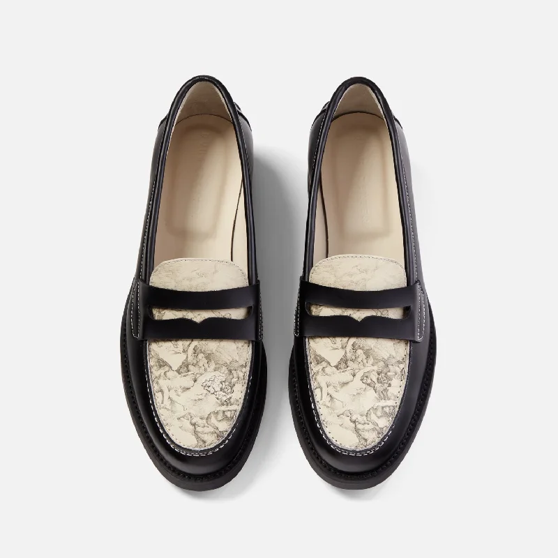 Women's Embroidered Floral Pattern Loafers in Beige for a Spring - Inspired Outfit Wilde Fall of Giants Penny Loafer - Women's Women's Embroidered Floral Pattern Loafers in Beige for a Spring - Inspired Outfit Wilde Fall of Giants Penny Loafer - Women's