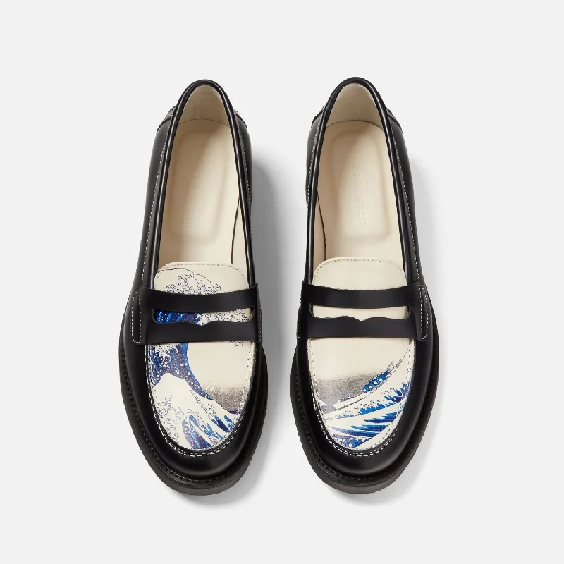 Women's Geometric - Patterned Loafers in Multicolor for a Fashion - Forward Look Wilde The Great Wave Penny Loafer - Women's Women's Geometric - Patterned Loafers in Multicolor for a Fashion - Forward Look Wilde The Great Wave Penny Loafer - Women's