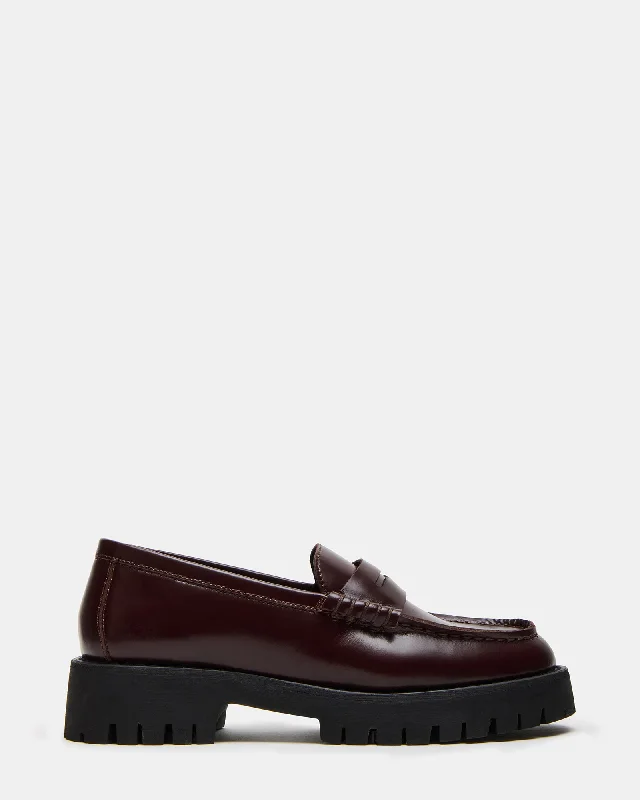 Women's Fur - Lined Loafers in Tan for a Cozy Winter Option LANGSTEN BURGUNDY
