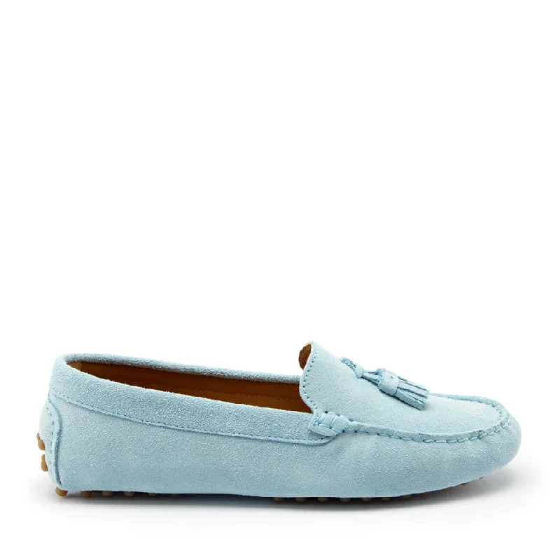 Women's Embroidered Floral Pattern Loafers in Beige for a Spring - Inspired Outfit Women's Tasselled Driving Loafers, sky blue suede Women's Embroidered Floral Pattern Loafers in Beige for a Spring - Inspired Outfit Women's Tasselled Driving Loafers, sky blue suede