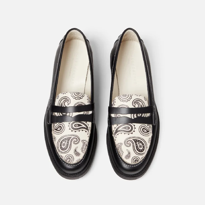 Women's Premium Leather Tassel Loafers in Dark Brown for a Classic Office Look Wilde Paisley Penny Loafer - Women's