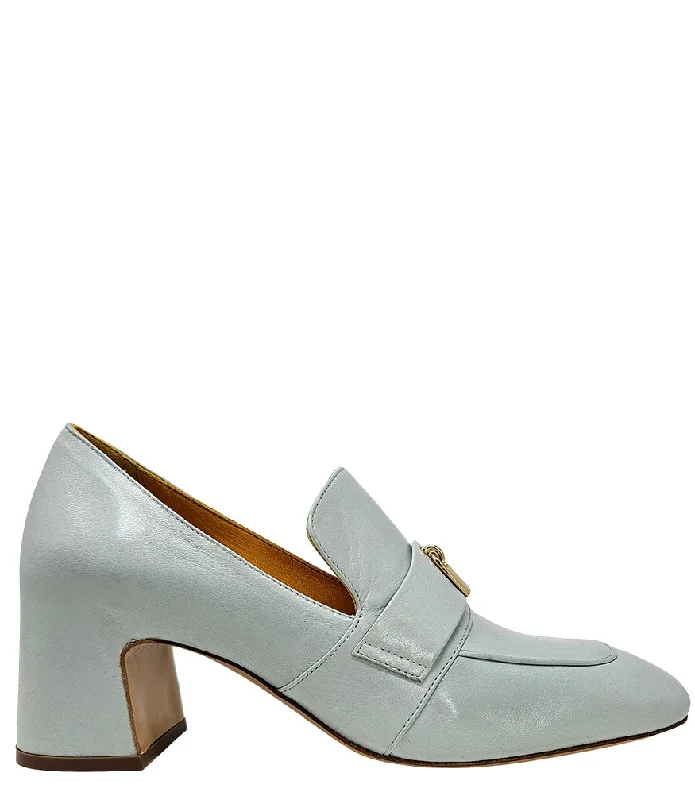 Women's Cashmere - Lined Loafers in Burgundy for Warmth in Winter Seafoam Leather Lock Heel Loafer Women's Cashmere - Lined Loafers in Burgundy for Warmth in Winter Seafoam Leather Lock Heel Loafer