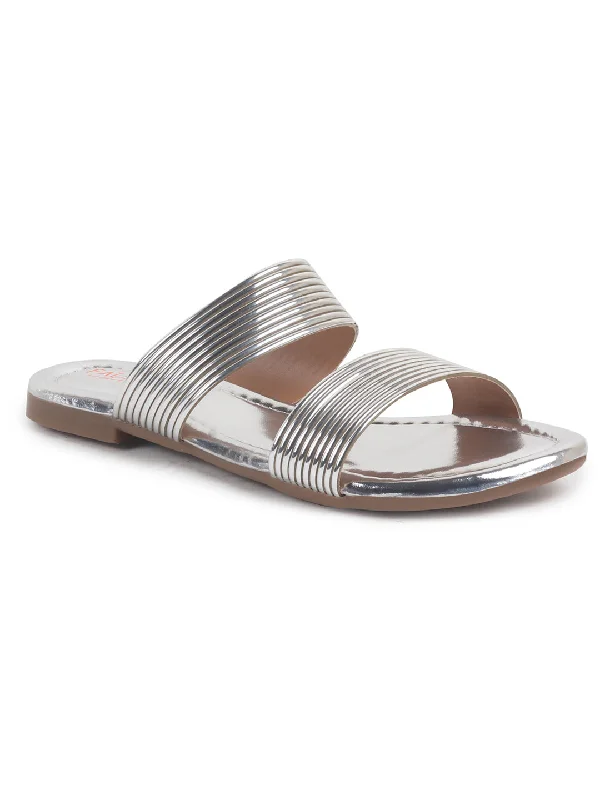 Women's Backless Slippers with a Furry Trim in Light Pink for a Cute and Casual Look Women's Backless Slippers with a Furry Trim in Light Pink for a Cute and Casual Look Women Gun Metal Glossy Flat Slip On Open Toe Ethnic Slippers|Slippers For Sangeet Mehendi|Festive|Wedding